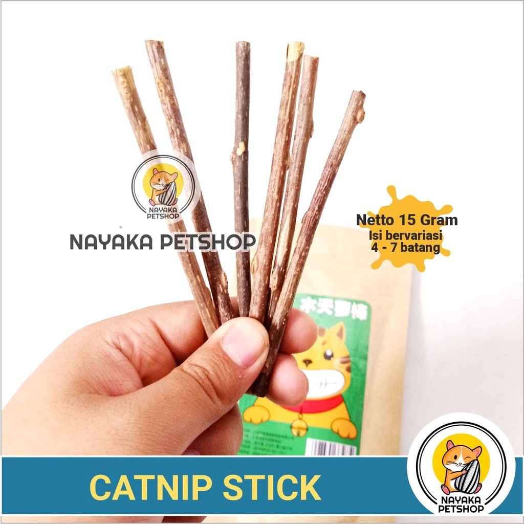 Catnip Stick Kayu Cat Nip Kucing Mainan Gigitan Kitten Stik Cat Toy Matatabi