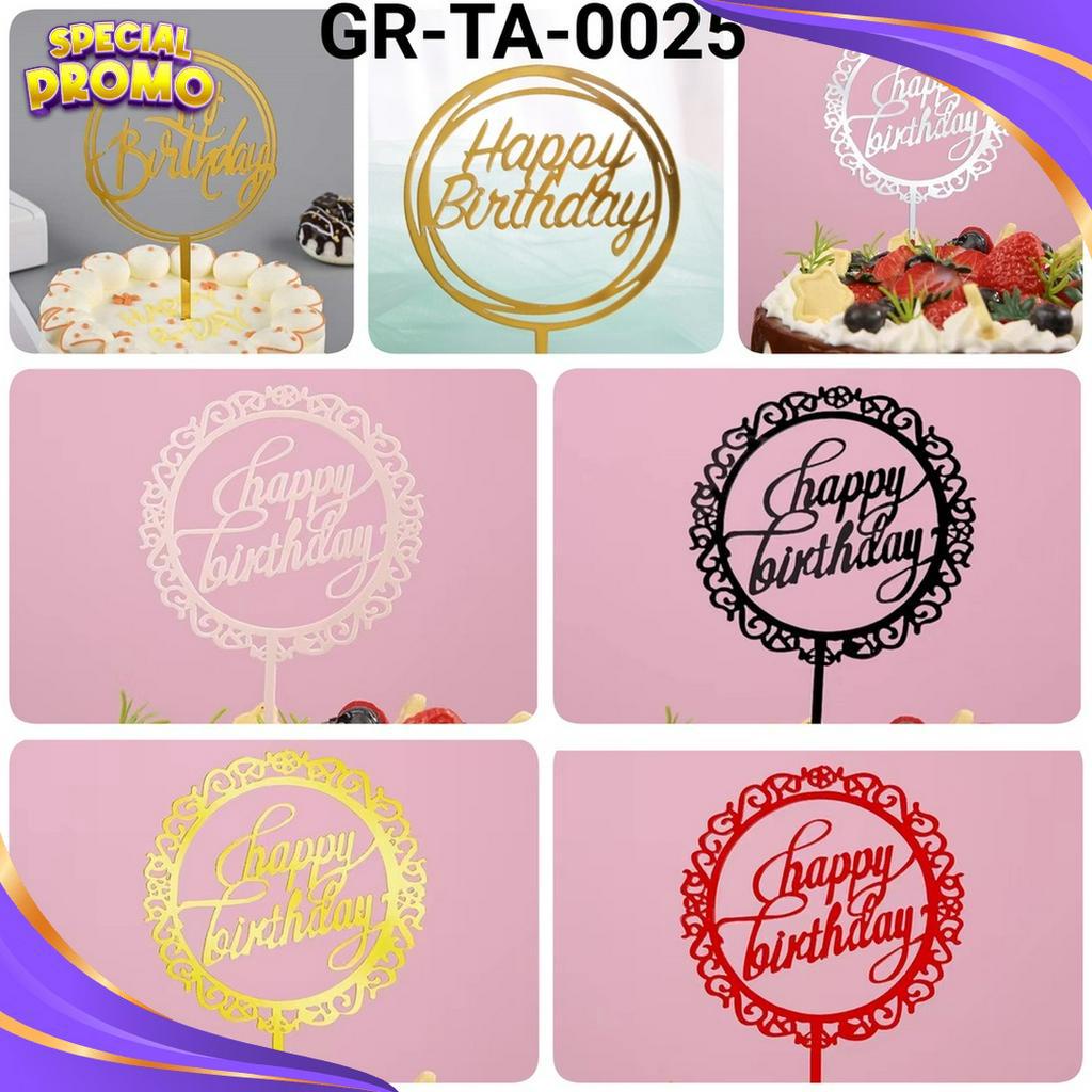 

STOK TERBARU TA25 Cake topper akrilik happy birthday ulang tahun yamama baking