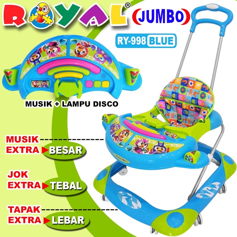 BARU Baby Walker Royal 998 Premium Extra Besar banyak mainan