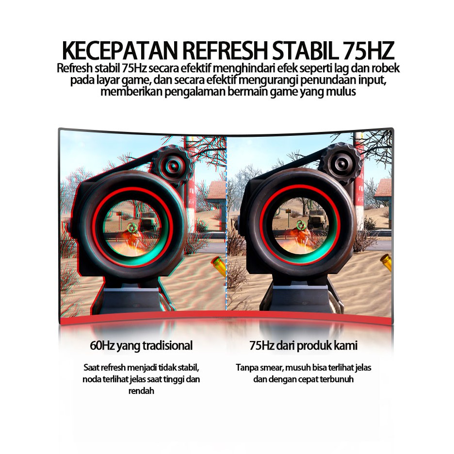 LIVING Monitor gaming melengkung 24 inci Monitor ultra-tipis Full HD-5