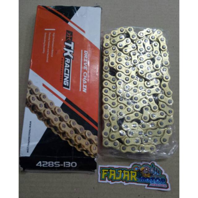 TK RACING RANTAI 428 HS 130L GOLD CB150R  TIGER MEGAPRO VIXION SATRIAFU JUPITER SUPRA
