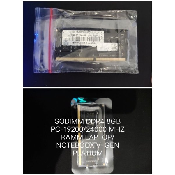 SODIMM DDR4 8GB PC-19200/2400 MHZ RAMM LAPTOP/NOTEBOOX V-GEN PLATIUM
