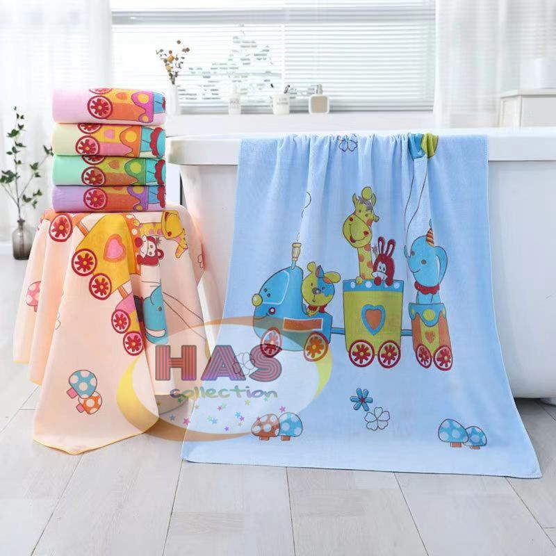 HANDUK BAYI LEMBUT MICROFIBER WARNA Uk 50x100 Cm