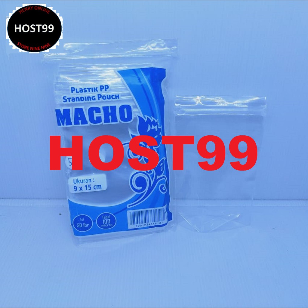 PP STANDING POUCH 9X15 PP SEGEL KLIP BENING BERDIRI MACHO 1BKS