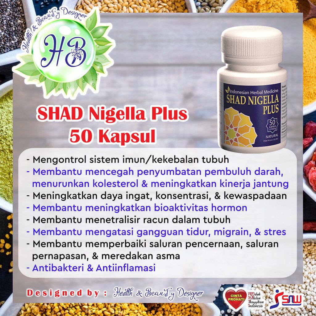 SHAD Nigella Plus @50kapsul - Herbal Ekstrak Habbatussauda