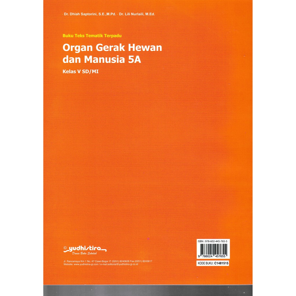 Tematik 5A-5H Kurikulum 2013 cetakan terbaru (yudhistira)