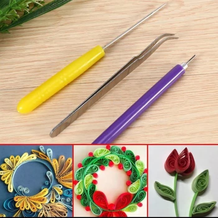 

3pcs/set alat quilling kertas basic-quilling pen tweezer-quilling tool