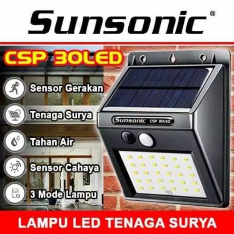 Solar Sensor LED Light / Lampu LED Tenaga Surya Sensor Sunsonic CSP 30LED