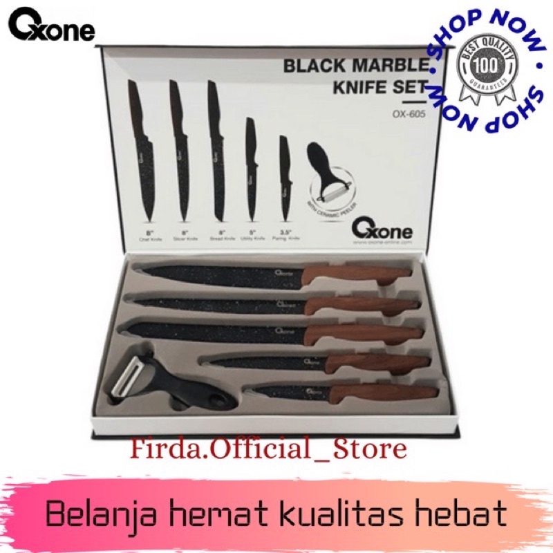 PISAU SET/KNIFE SET OXONE MULTI COLOR MARBLE OX-608N/OX-605 Black Marble KnifeSet/OX-609N Onyx Hitam