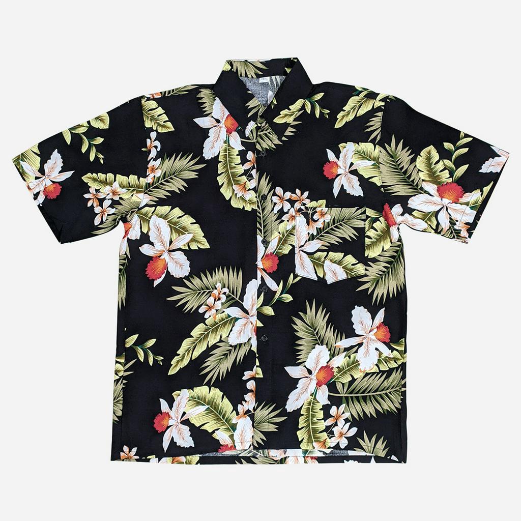 Rocket Bali - Ravenala Black | Kemeja Pantai Pria - Baju Hawai Pria - Kemeja Motif Bunga Pria
