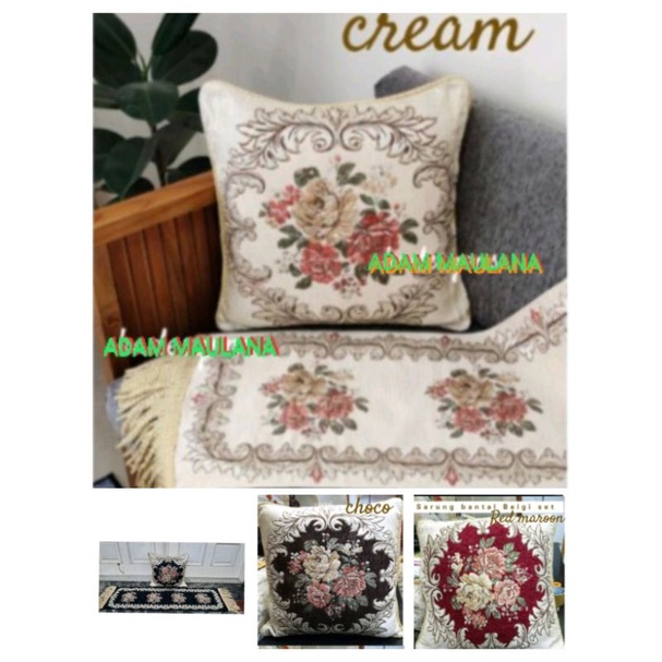 SARUNG BANTAL  SOFA KURSI SET+TAPLAK MEJA MEWAH IMPORT PREMIUM ORIGINAL  SET SULTAN