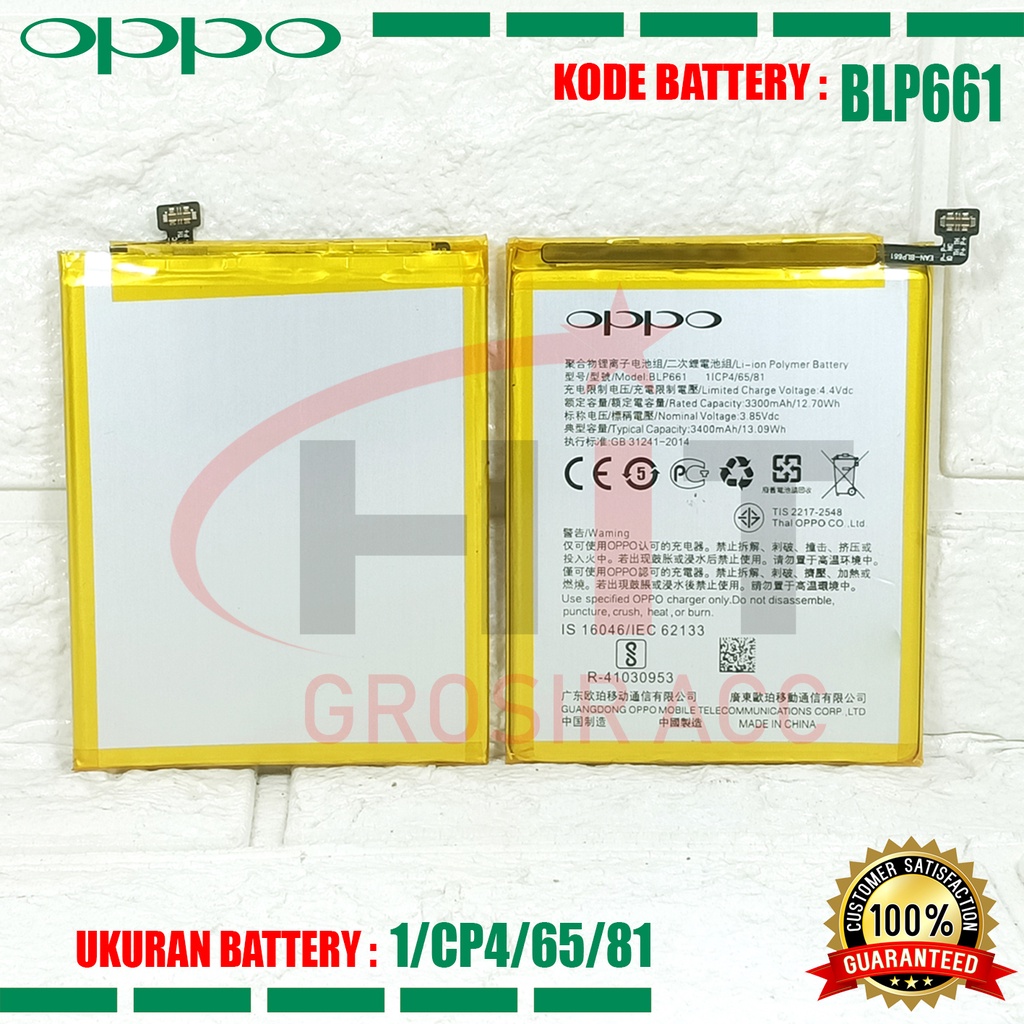 Baterai Battery Ori Oppo BLP661 For Oppo F7 / Oppo A3