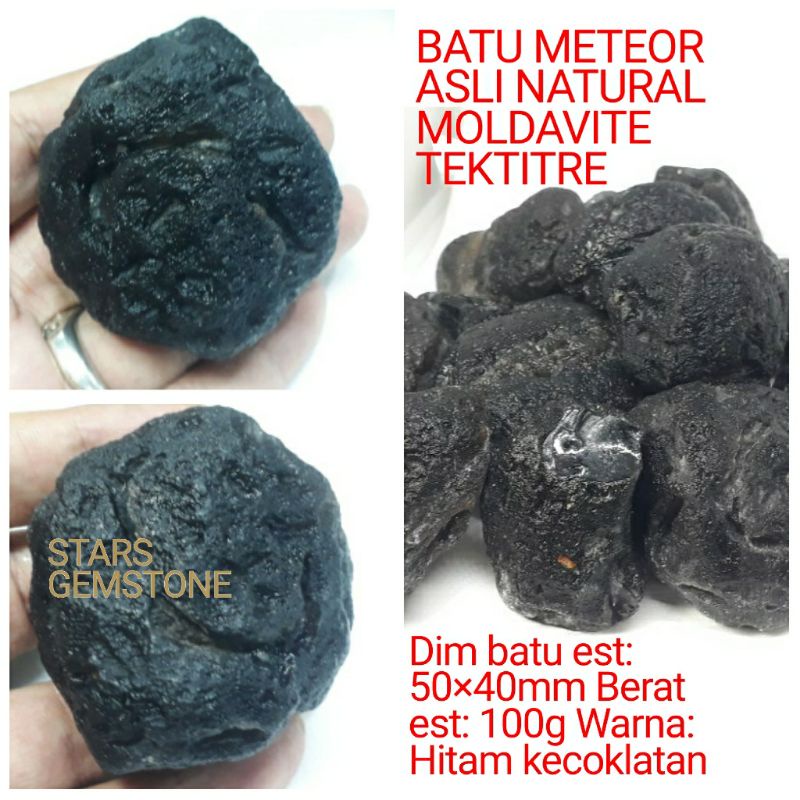 BATU METEOR ASLI NATURAL MOLDAVITE TEKTITRE