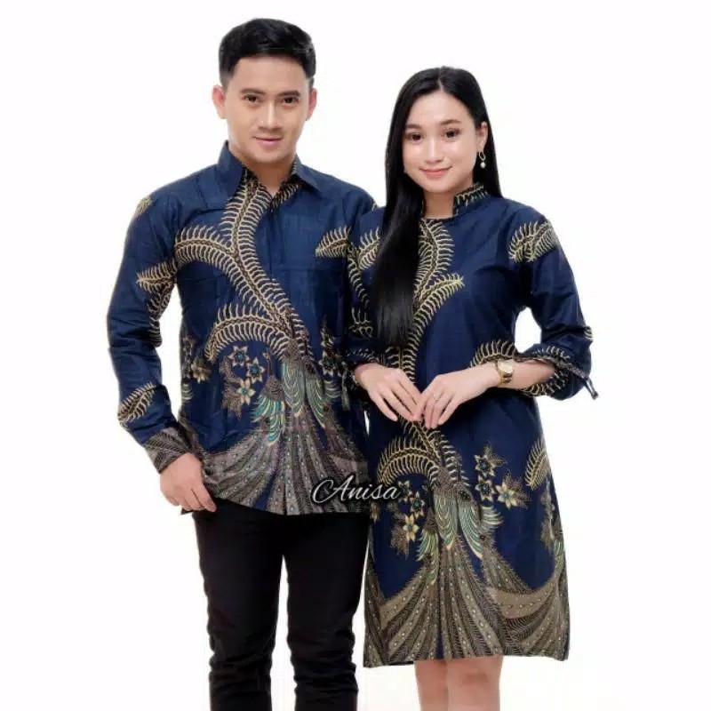 Couple Batik Tunik Modern Seragam Kerja Kantor Lengan Panjang
