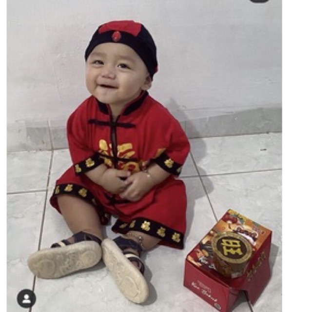 REI CHEONGSAM FREE TOPI DRAGON babeebabyshop baju celana topi imlek pesta konyen sangjit sincia bayi anak laki cowok mewah