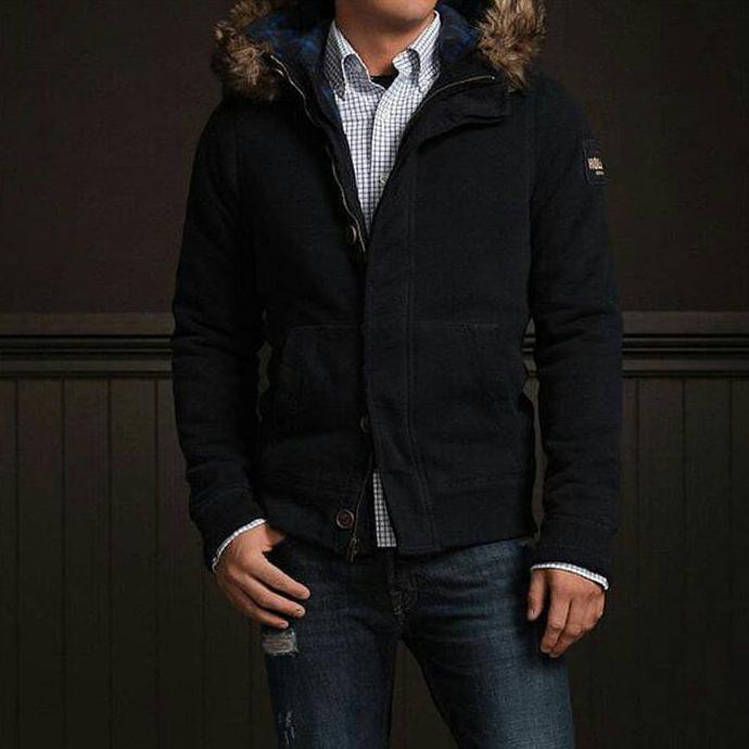 Hollister Fur Faux Hoodie/Jacket/Sweater