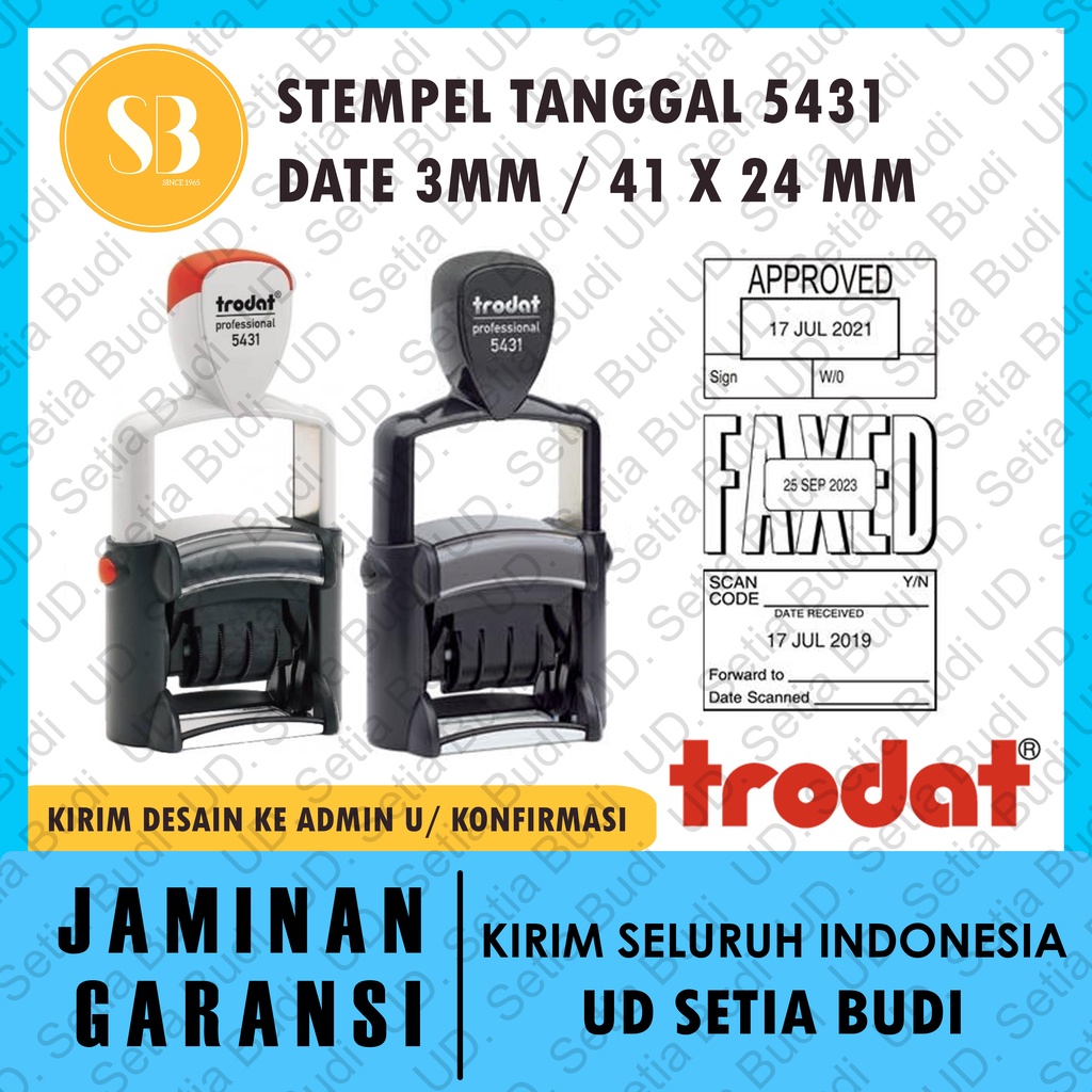 Stempel Trodat Tanggal Custom 5431 ukuran 41 x 24 mm