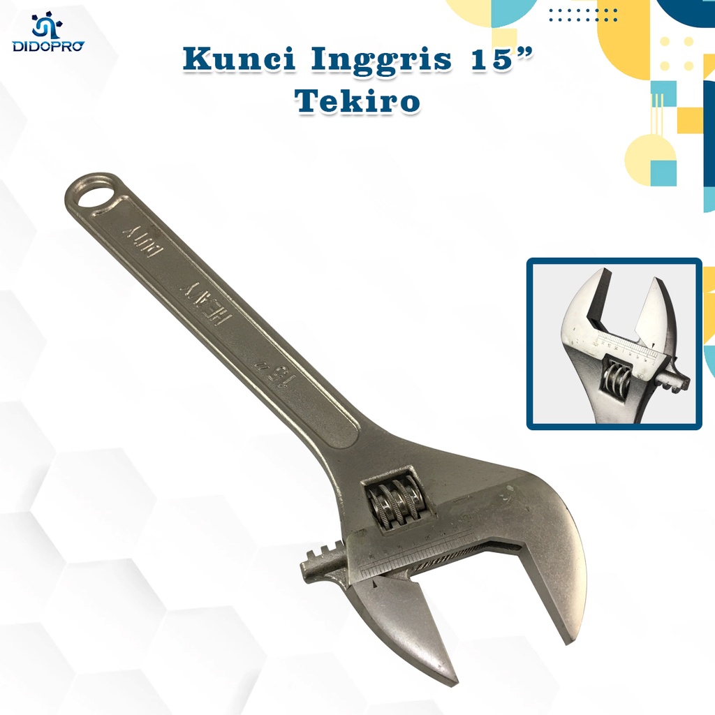 TEKIRO Kunci Inggris 15&quot; Kunci Bago Adjustable Wrench