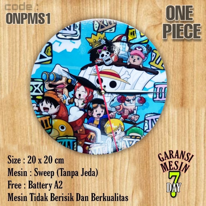 Jam Dinding ANIME ONE PIECE SWEPP MESIN HALUS TIDAK BERISIK ONEPIECE