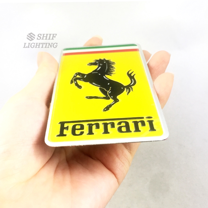 1Pc Stiker Emblem Motif Kuda SF Bahan Aluminium untuk Ferrari