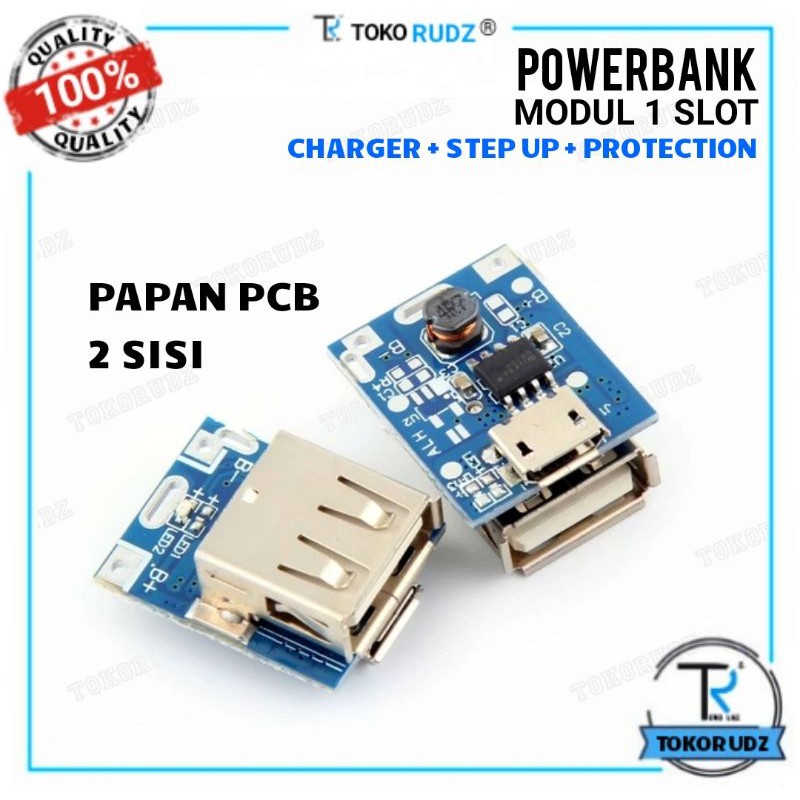 Modul Cas Powerbank 1 Slot 5V 1A Multi Charger + Step Up DC + Protection