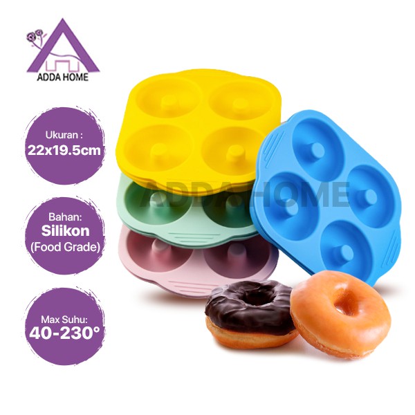 Adda Home - 4 Loyang Cetakan Donut Doughnut Mold Silikon