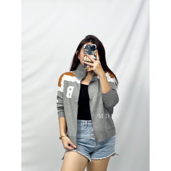 MDLV ~ A397 B Knitted Jacket Premium Jaket Baseball Look Knit Import Fashion Import