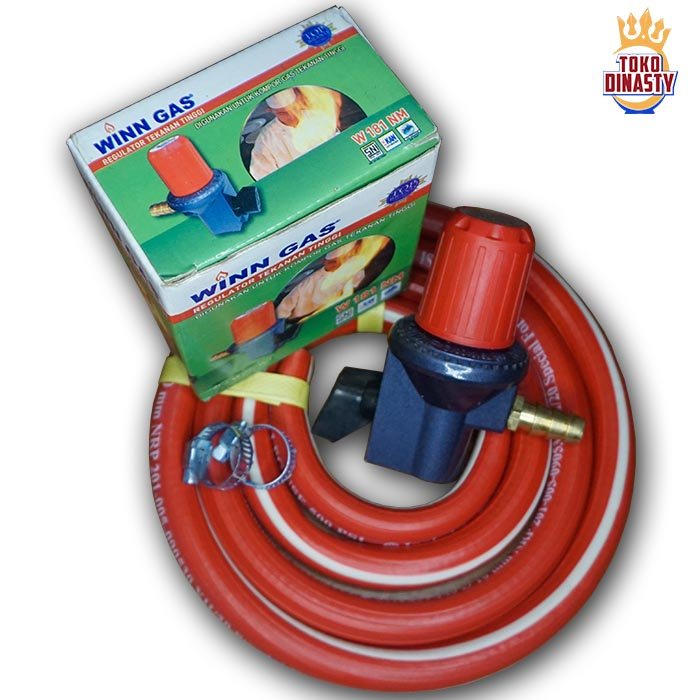 Selang LPG 3 Lapis dan Regulator Winn Gas W-181-M (Paket Murah)