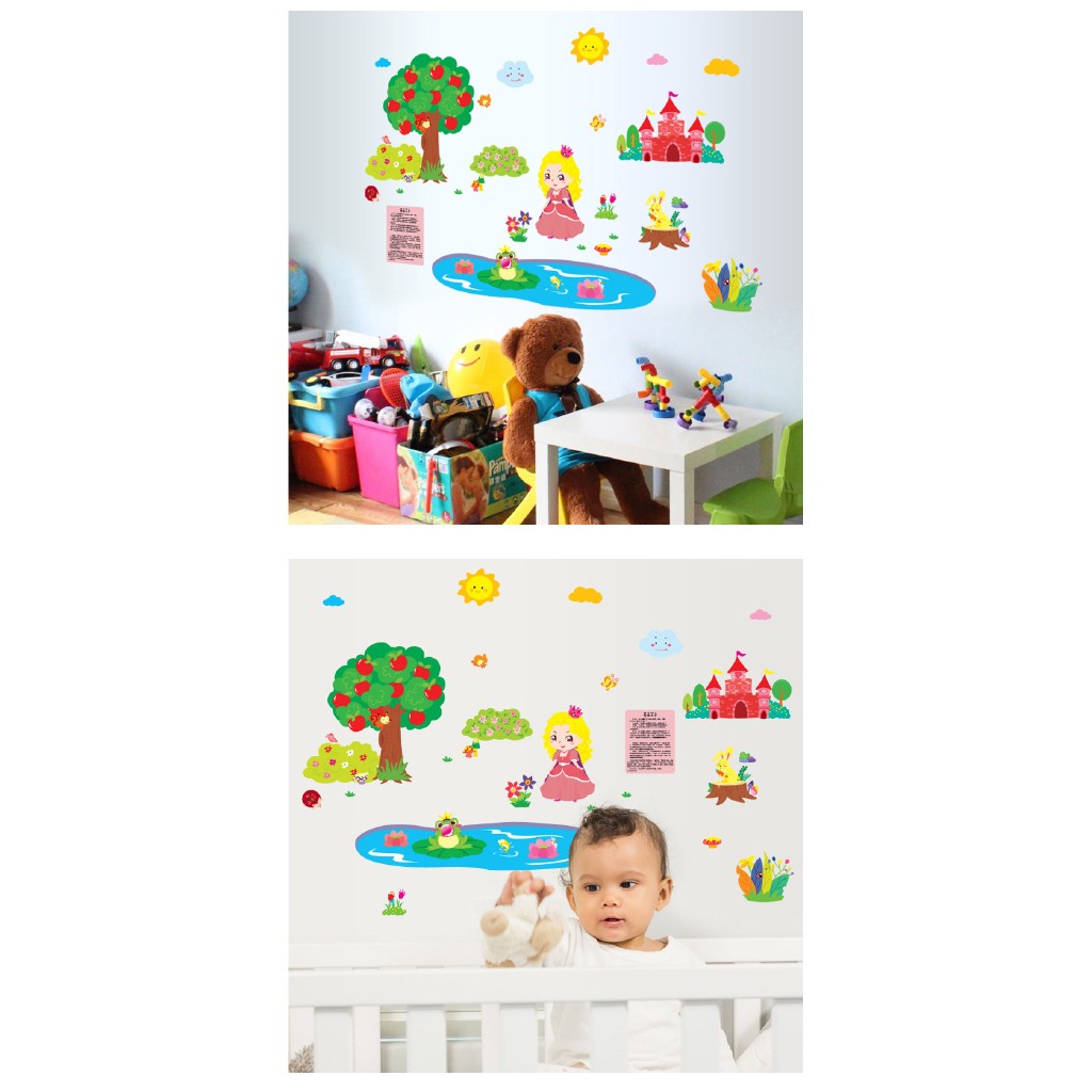 R 01 02 03 04 05 06 07 08 WALLSTIKER STIKER DINDING [GD] KARAKTER KARTUN PRINCESS APEL ANIMAL FRAME