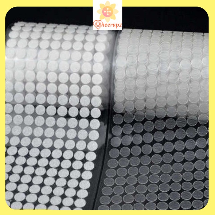 

Velcro Tape Bulat Sticker isi 100 pasang perekat serbaguna 10/15/20mm - Putih, 10mm