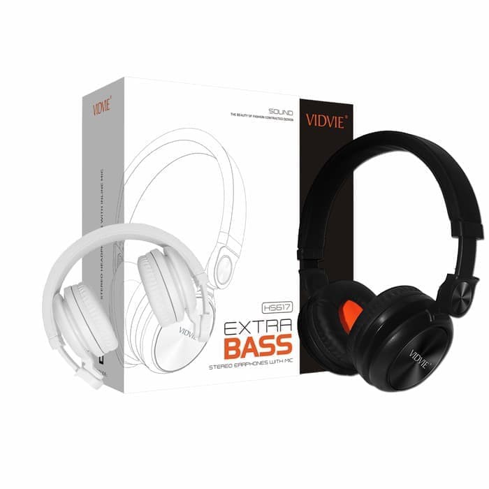 VIDVIE Stereo Headphone HS617 (With Inline Mic) Headset Handsfree