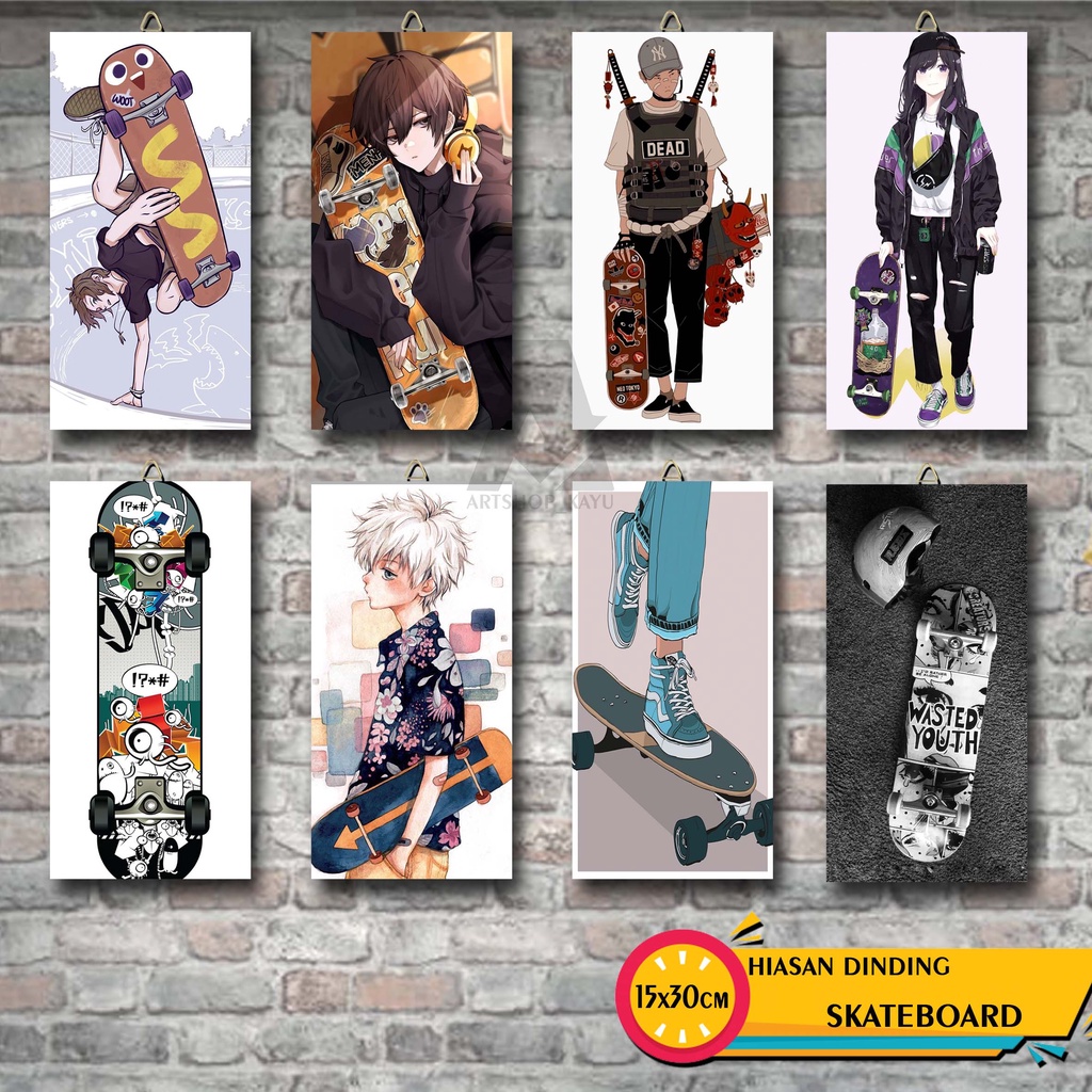 POSTER KAYU Hiasan dinding SKATEBOARD |GRAFFITI|pajangan rumah pajangan Dekorasi dinding