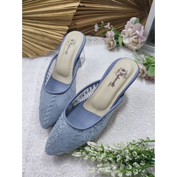 sepatu rosia iceblue tinggi 7cm kaca