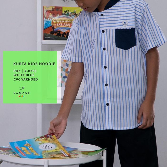 SAMASE KIDS  KURTA HOODIE PENDEK A-075 BUSANA MUSLIM ANAK