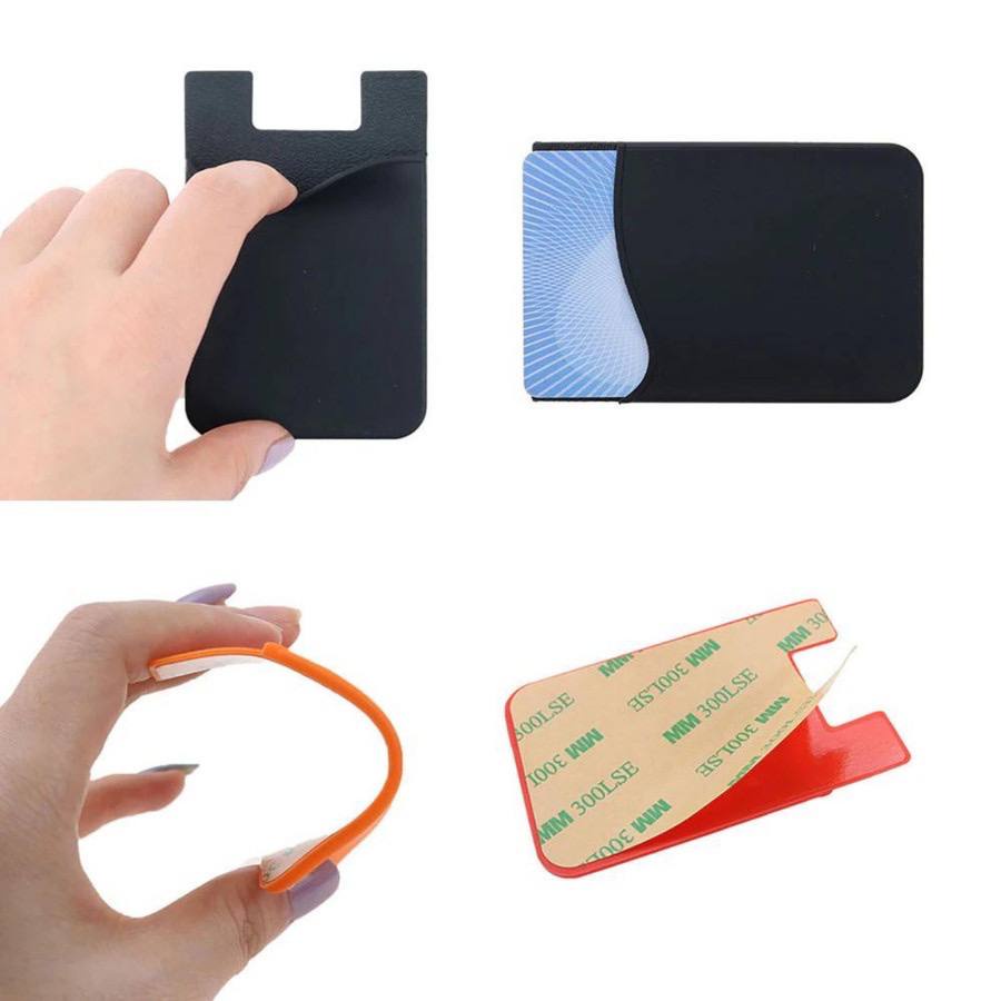 JT - Sticky Card Holder Dompet Kartu Tempelan Hp Card Holder Hp Tempel / Tentacle Tempel Hp Holder Gurita Card Holder Slot Kartu Tempelan Hp - Holder Tempat Slot Kartu ATM Uang Headset Di Handphone / Sticky Card Silikon Tempelan 3M Dompet Kartu Sarung