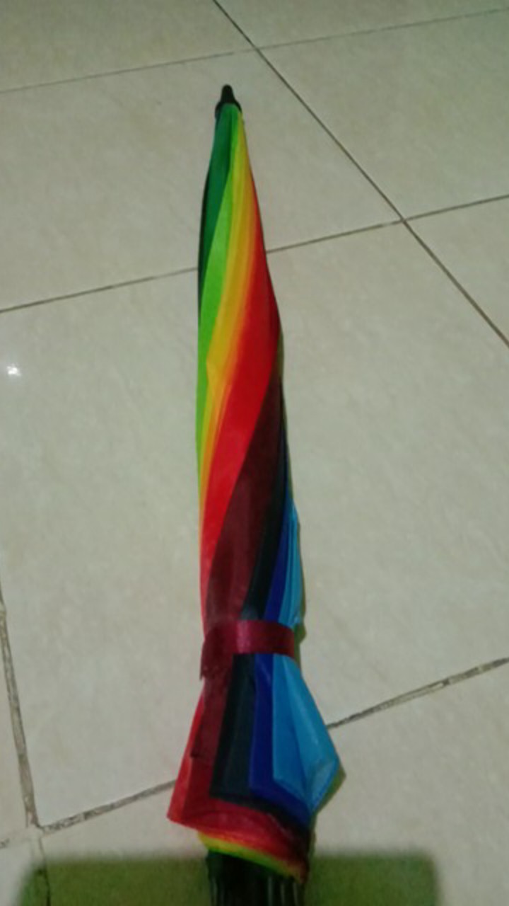Produk Kualitas Bagus Payung Golf Pelangi 6 Jari Besar Jumbo Umbrella Rainbow Silver Produk Import