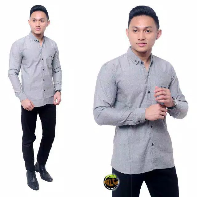 kemeja Pria BOYI TOP MAN Lengan Panjang Polos Formal Kerja Bahan Katun oxfod Nyaman