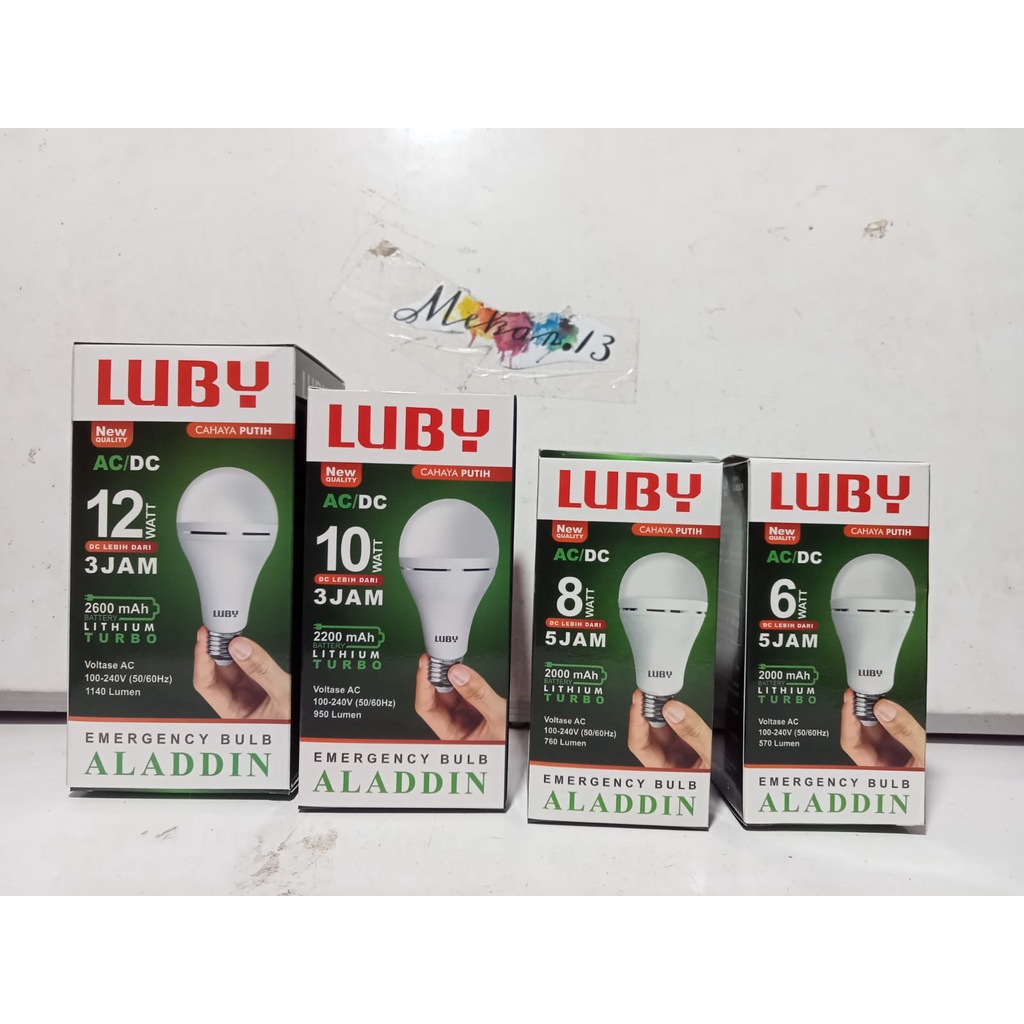 Lampu LED Emergency LUBY Aladdin 10 Watt / Lampu AC DC 10 Watt