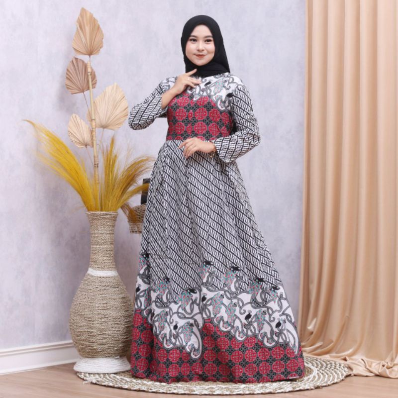 GAMIS BATIK JUMBO BUSUI XXXL XXXXL XXXXXL 3L 4L 5L 5XL LD 120 130 140 MOTIF AHY AYAM KIPAS MORENA