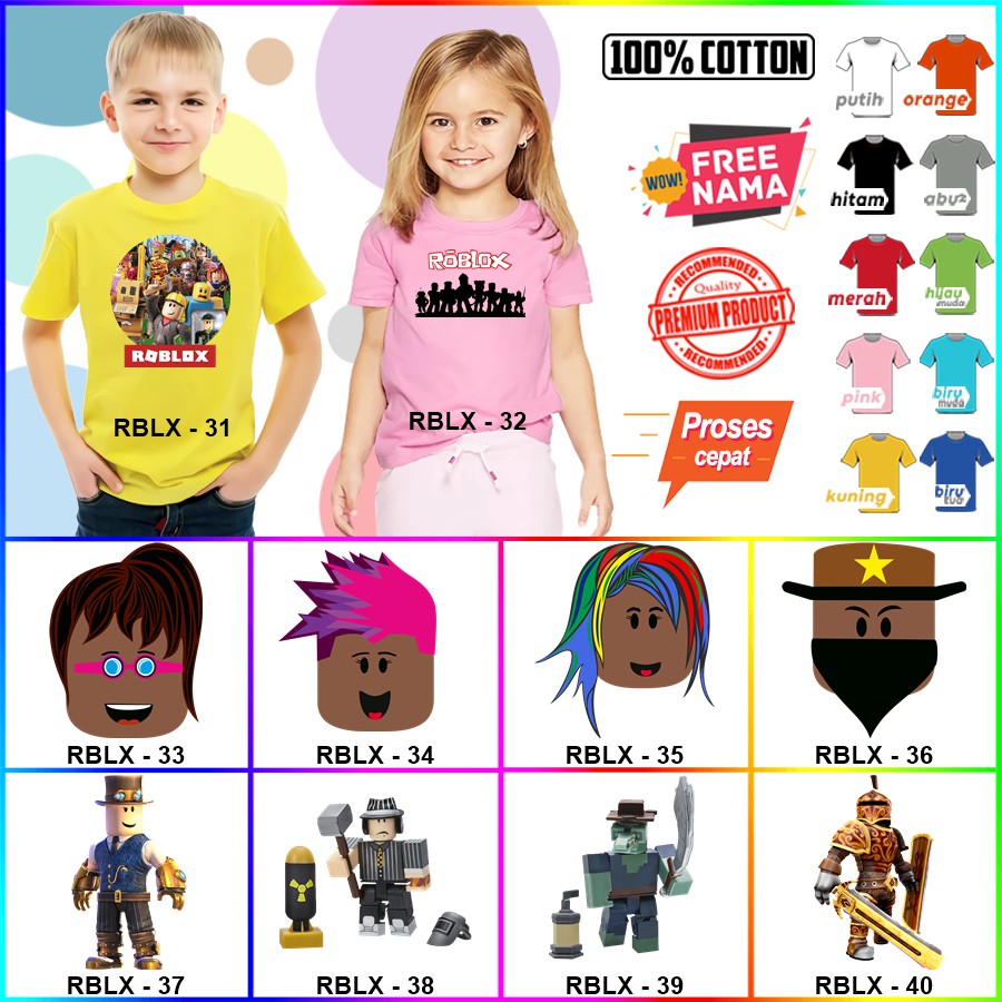 Baju Kaos ANAK DAN DEWASA ROBLOX COUPLE (FREE NAMA)