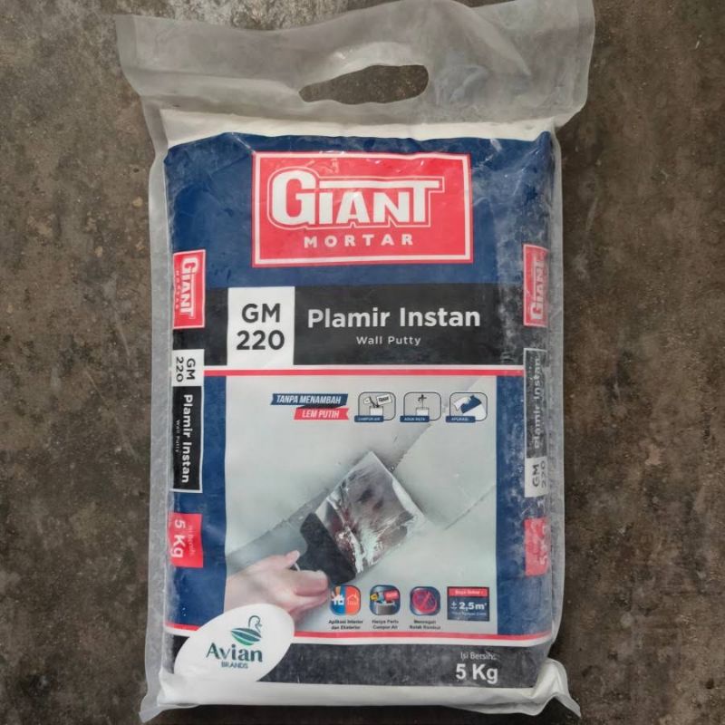 Giant Plamir 5kg / Semen Plamir / Semen Putih Plamir Bungkus Siap Kirim / Semen Plamir Jadi