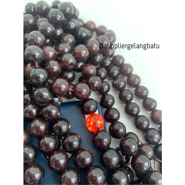 BROWN JADE 12mm JADE COKLAT serat merah aksesoris bracelet necklackle