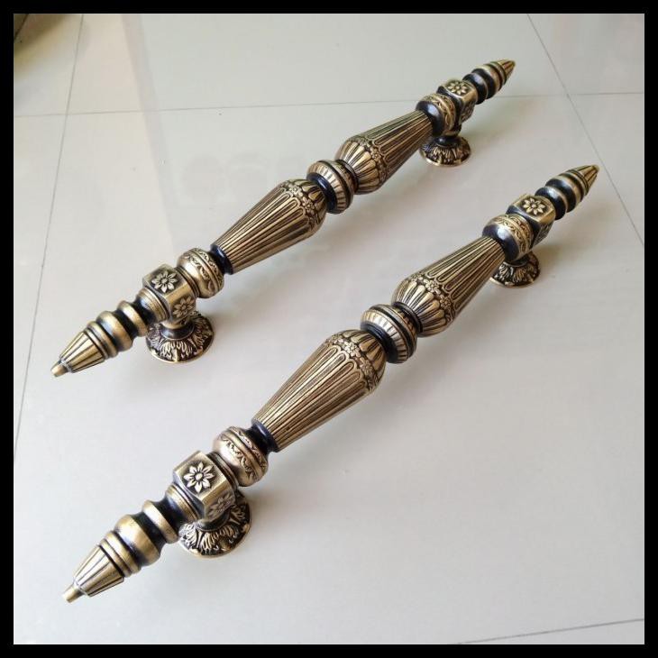 PULL HANDLE / HANDLE PINTU KUNINGAN MODEL MENARA 60 CM ANTIK
