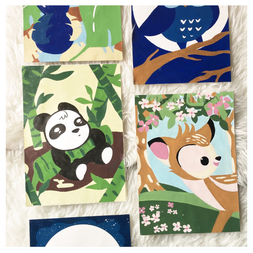 

[WATERCOLOR PAPER] Paint By Number Kit | Cloverartkey | Kertas Watercolor A4 | FREE POSTER