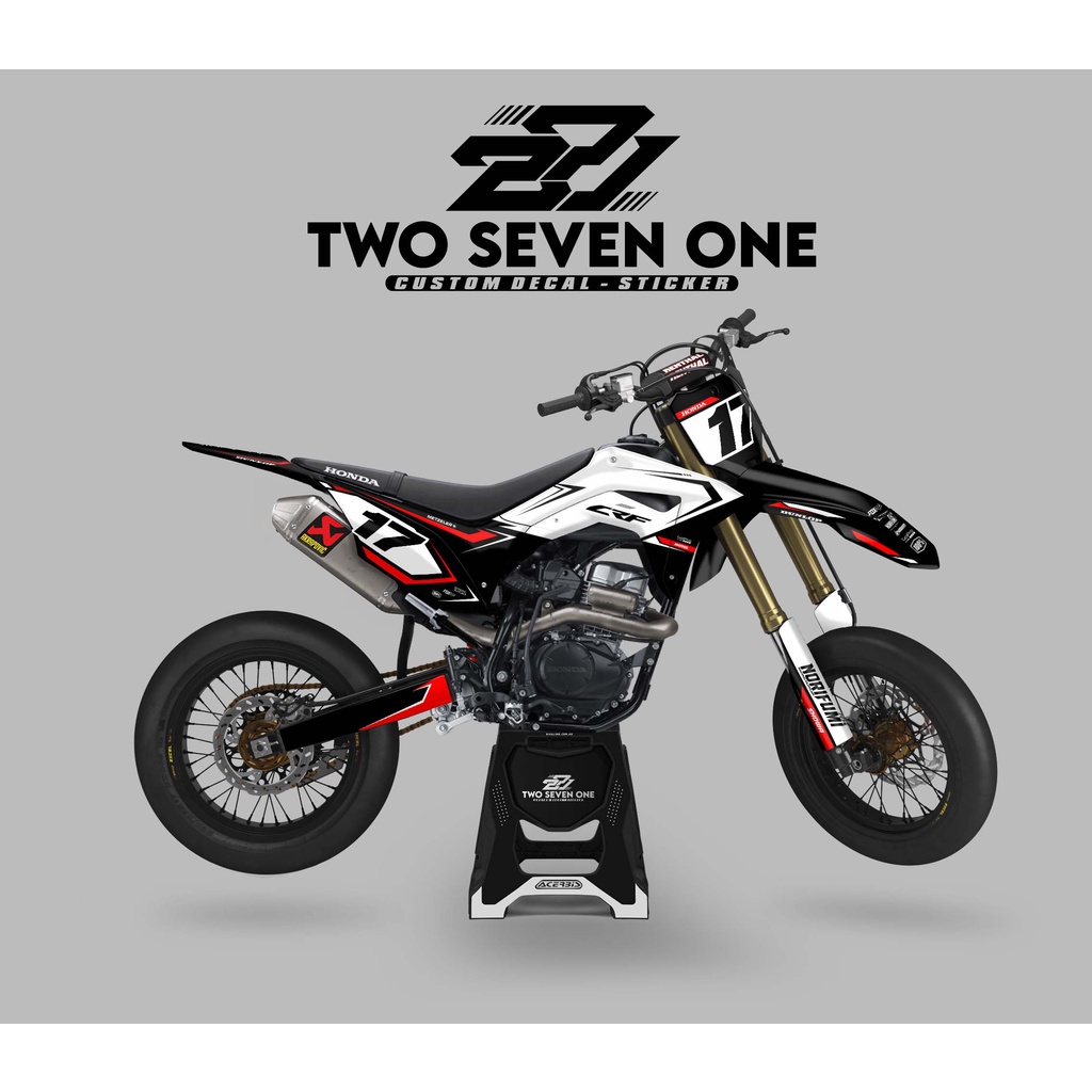 DECAL CRF SUPER GLOSSY PREMIUM - FULL BODY CUSTOM VARIASI HITAM PUTIH MERAH