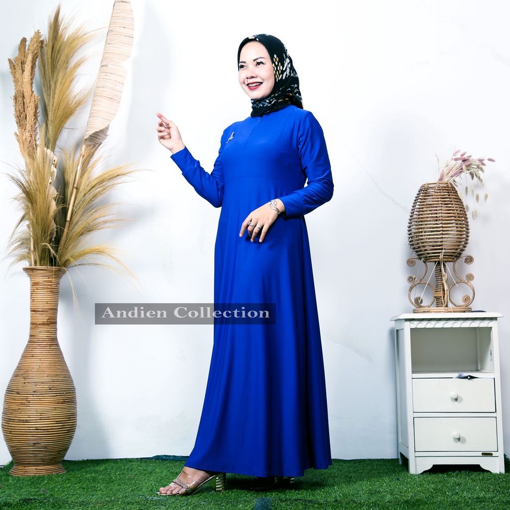 Gamis polos jersey- dress panjang- iner daleman wanita