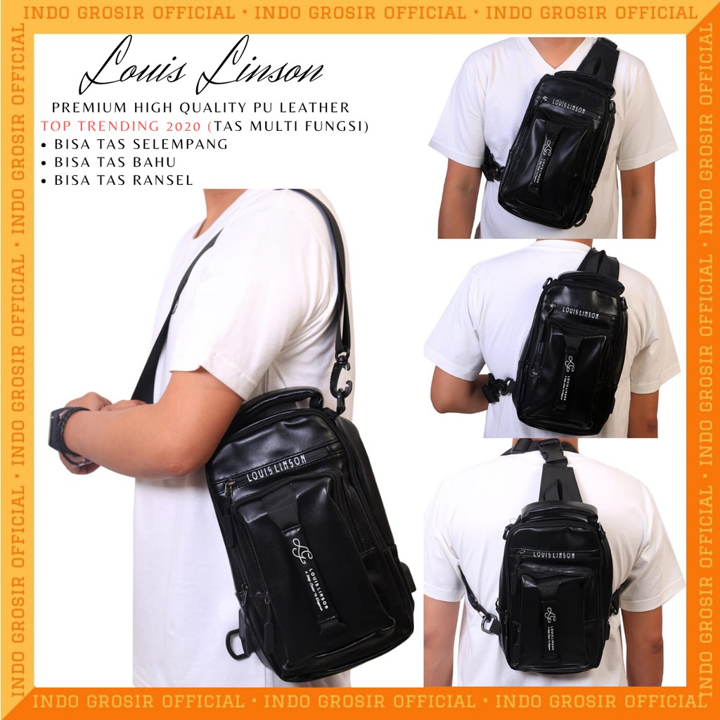[Louis Linson] [Multi Fungsi] / Tas Kulit Premium / Tas Selempang Pria / Tas Ransel / Tas Bahu