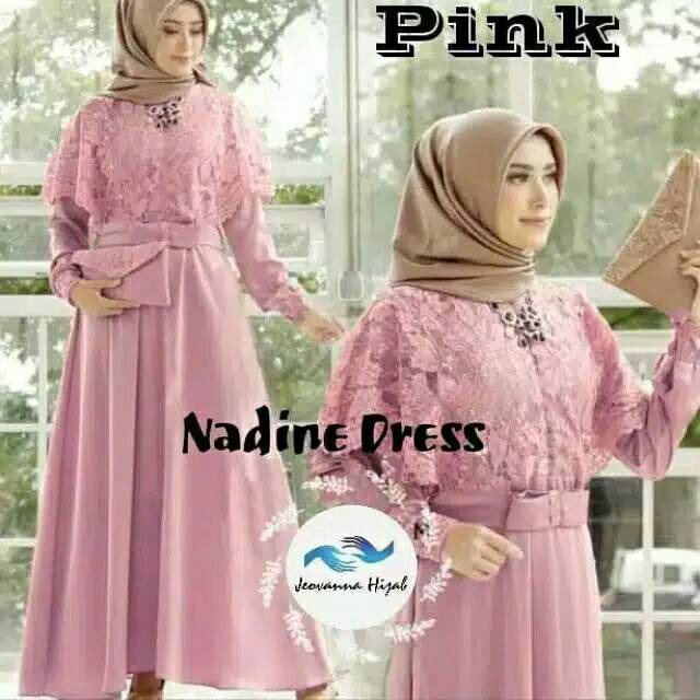 Gamis wanita dress Brukat kondangan wanita nadine