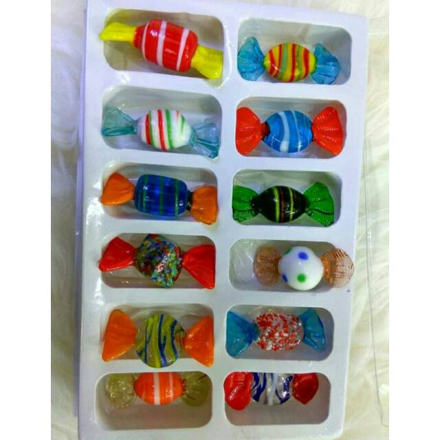 Permen kristal 1 Lusin/ Hiasan kristal/ Pajangan kristal/ Dekorasi