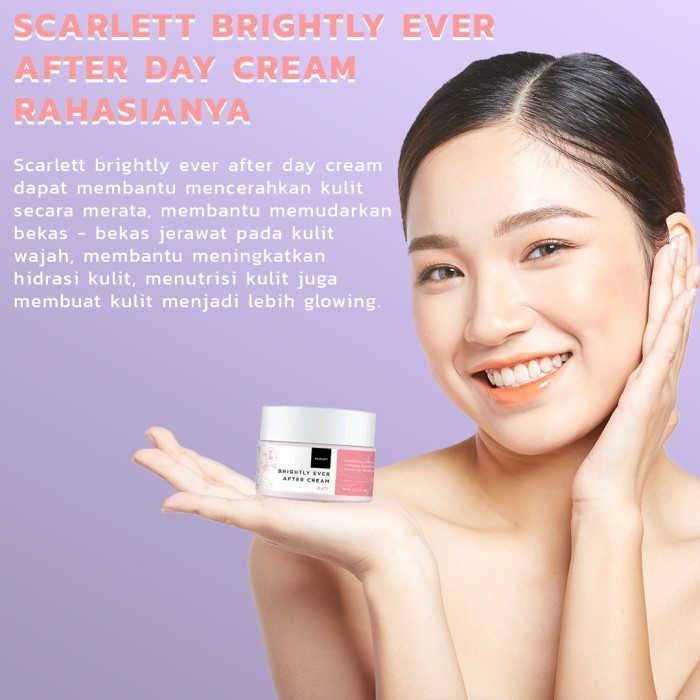 SCARLET SCARLETT WHITENING BRIGHTLY EVER AFTER DAY CREAM ORIGINAL PUTIH NATURAL